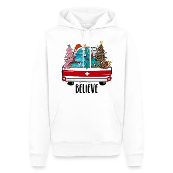 Croyez tenue de Noël - Sweat à capuche Premium bio Homme - blanc - Devant - Nico (187cm)