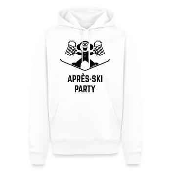 Après-ski (bière / caricature / 1°C) - Sweat à capuche Premium bio Homme - blanc - Devant - Nico (187cm)