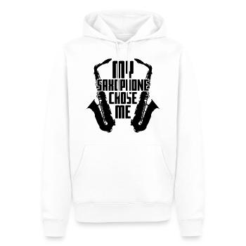 Jazz Saxophone - Sweat à capuche Premium bio Homme - blanc - Devant - Nico (187cm)