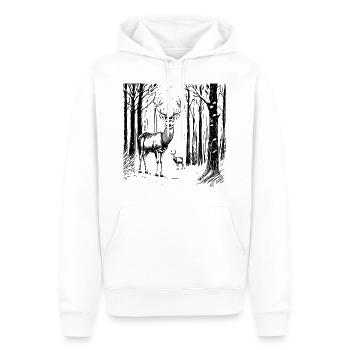 Hirsche im Schnee - Männer Premium Bio Hoodie - Weiß - Vorne - Nico (187cm)