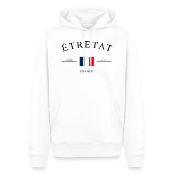 Étretat France – Souvenir et cadeau de vacances - Sweat à capuche Premium bio Homme - blanc - Devant - Nico (187cm)