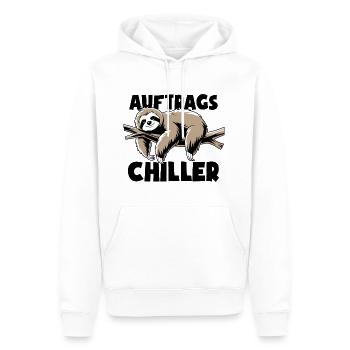 Faultier - Auftrags Chiller - Faulenzen Geschenk - Männer Premium Bio Hoodie - Weiß - Vorne - Nico (187cm)