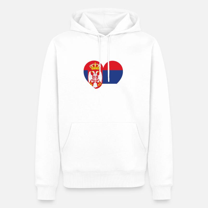 Flalgge serbe - Sweat à capuche Premium bio Homme - blanc