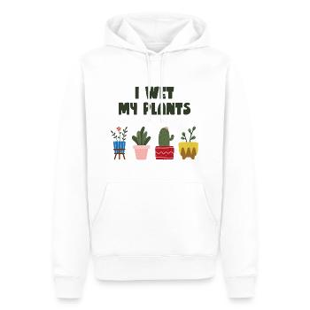 Je mouille mes plantes - Sweat à capuche Premium bio Homme - blanc - Devant - Nico (187cm)