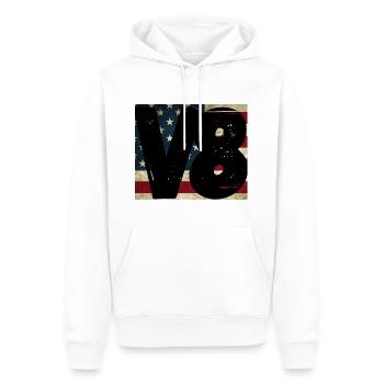 Moteur V8 américain - Sweat à capuche Premium bio Homme - blanc - Devant - Nico (187cm)