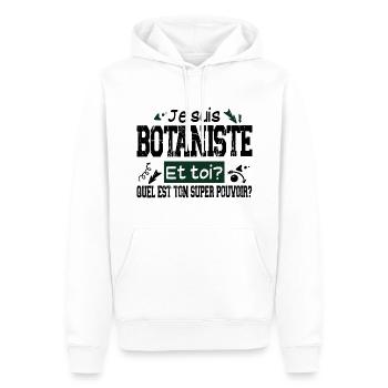 Botaniste Botanique Homme Cadeau Jardinier Jardin - Sweat à capuche Premium bio Homme - blanc - Devant - Nico (187cm)