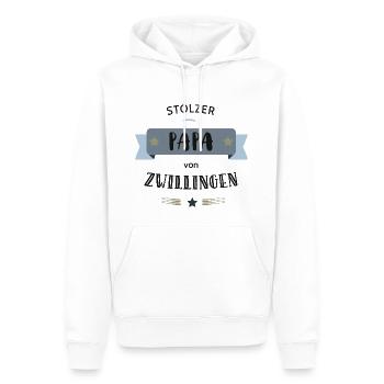 Stolzer Papa von Zwillingen Vater Spruch Geschenk - Männer Premium Bio Hoodie - Weiß - Vorne - Nico (187cm)