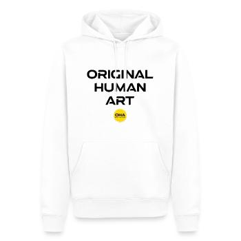 Original Human Art - Männer Premium Bio Hoodie - Weiß - Vorne - Nico (187cm)