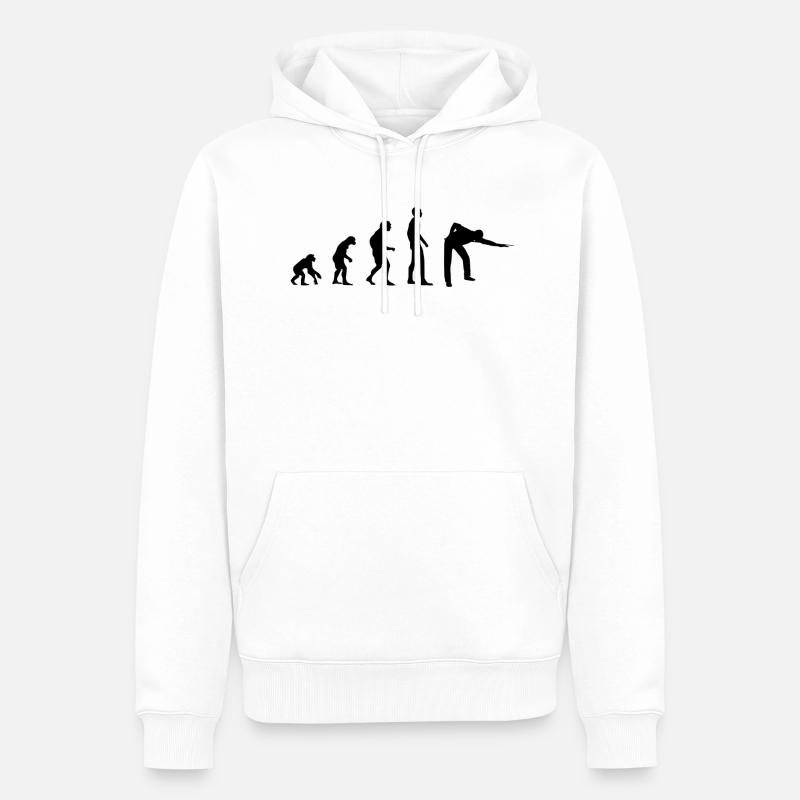 Evolution Billiard - Sweat à capuche Premium bio Homme - blanc