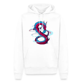 Dragon - Men’s Premium Organic Hoodie - white - Front - Nico (187cm)