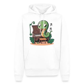 Snake Pianist - Men’s Premium Organic Hoodie - white - Front - Nico (187cm)