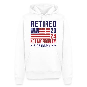 Retraité 2024 plus mon problème drapeau américain - Sweat à capuche Premium bio Homme - blanc - Devant - Nico (187cm)