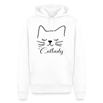 Katze Catlady Silhouette Umriss Lineart Kunst - Männer Premium Bio Hoodie - Weiß - Vorne - Nico (187cm)