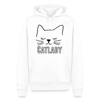 Katze Catlady Silhouette Umriss Lineart Kunst - Männer Premium Bio Hoodie - Weiß - Vorne - Nico (187cm)