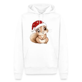 Écureuil Noël mignon Noël mignon - Sweat à capuche Premium bio Homme - blanc - Devant - Nico (187cm)