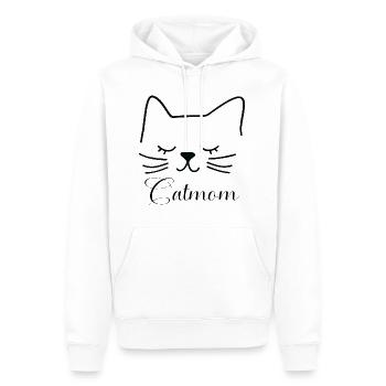 Katze Cat Mom Katzenmama Silhouette Umriss Lineart - Männer Premium Bio Hoodie - Weiß - Vorne - Nico (187cm)