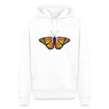 Monarque Papillon icône symbole logo papillon de nuit - Sweat à capuche Premium bio Homme - blanc - Devant - Nico (187cm)