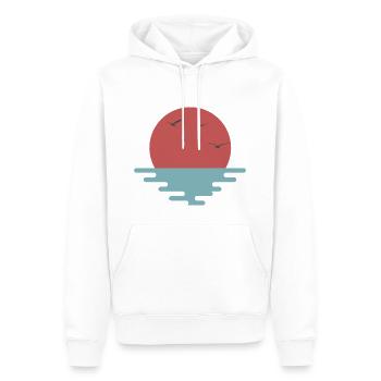 Soleil levant au soleil Japon - Sweat à capuche Premium bio Homme - blanc - Devant - Nico (187cm)