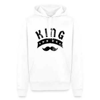 König mit Schnurrbart - Männer Premium Bio Hoodie - Weiß - Vorne - Nico (187cm)