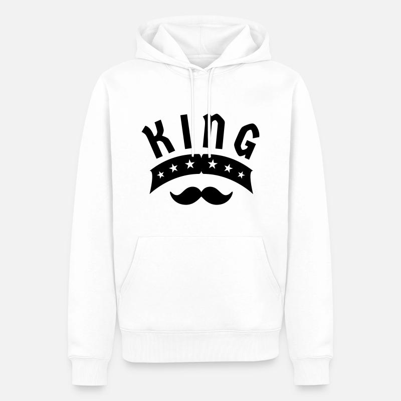 King Krone König Geschenk - Männer Premium Bio Hoodie - Weiß