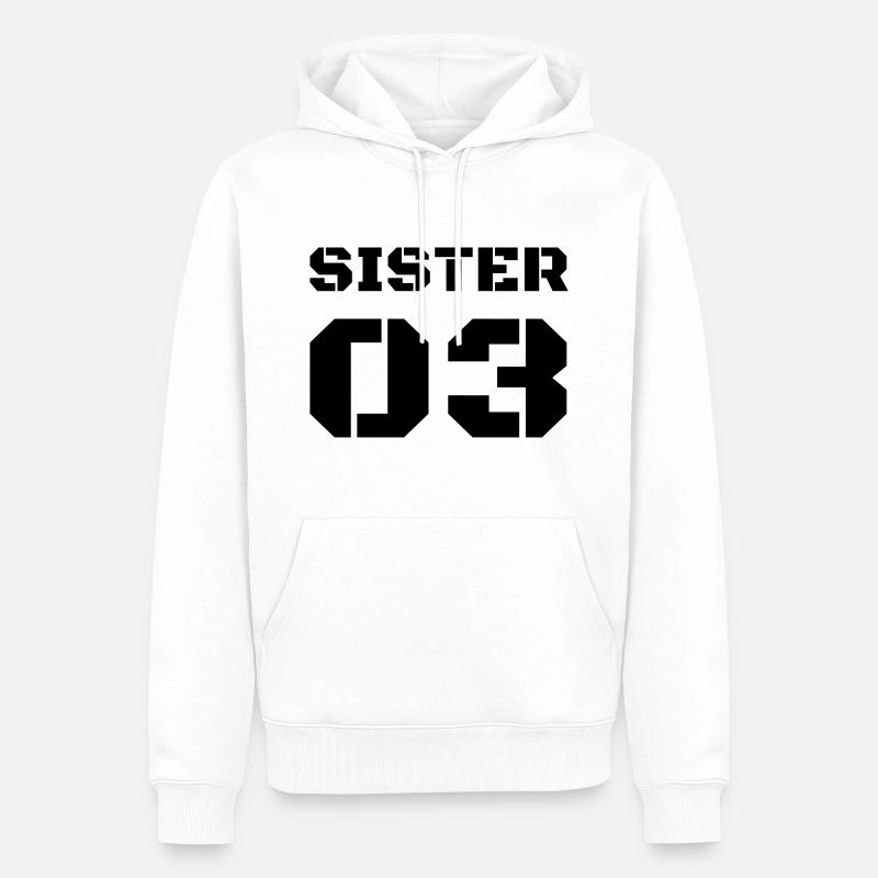 Dritte Schwester - Sister 03 - Männer Premium Bio Hoodie - Weiß