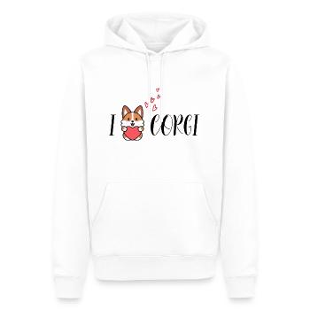 I Love Corgi with Heart - Print for Animal Lovers - Männer Premium Bio Hoodie - Weiß - Vorne - Nico (187cm)