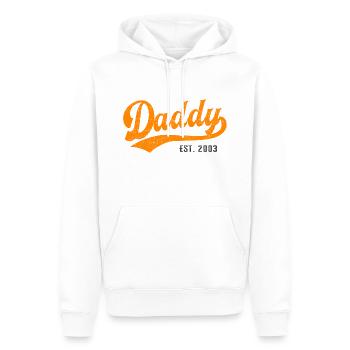 Daddy - Bester Dad Daddy Papa der Welt - est. 2003 - Männer Premium Bio Hoodie - Weiß - Vorne - Nico (187cm)