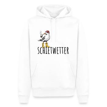 Möwe - Schietwetter - Nordsee - Geschenk - Männer Premium Bio Hoodie - Weiß - Vorne - Nico (187cm)