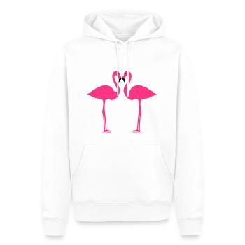 Flamingo, flamingos (super cheap!) - Sweat à capuche Premium bio Homme - blanc - Devant - Nico (187cm)