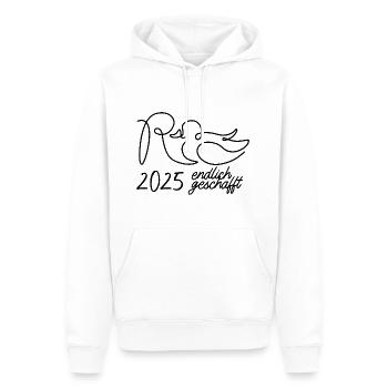 Rente Ente 2025 - Ruhestand - Pension Rentnerin - Männer Premium Bio Hoodie - Weiß - Vorne - Nico (187cm)
