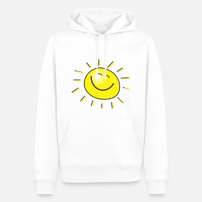 soleil - Sweat à capuche Premium bio Homme - blanc