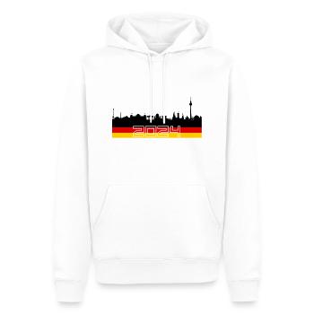 Allemagne Berlin Skyline 2024 - Sweat à capuche Premium bio Homme - blanc - Devant - Nico (187cm)