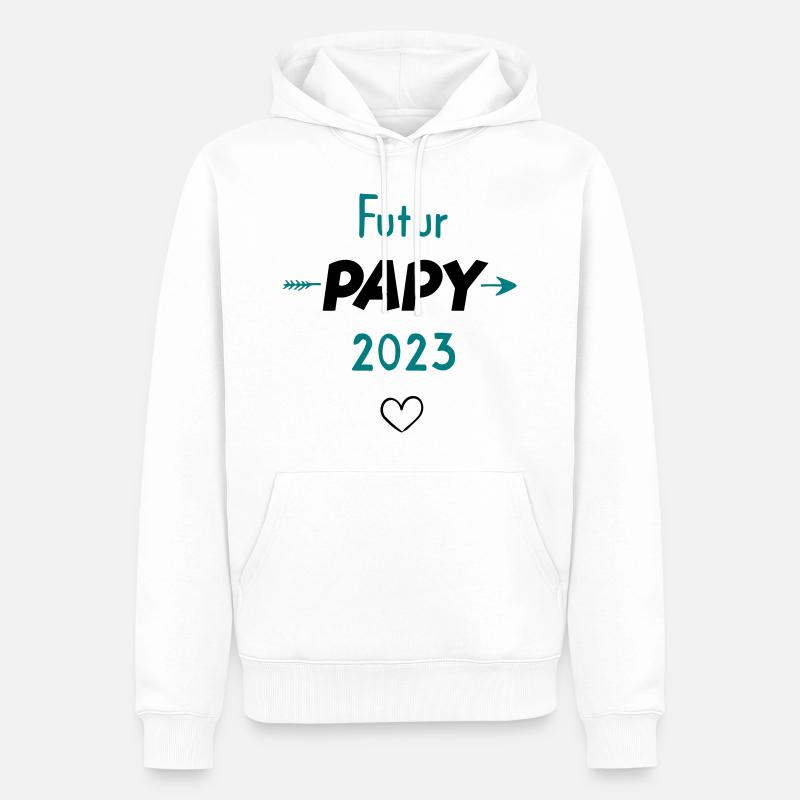 Futur papy 2023 - Sweat à capuche Premium bio Homme - blanc