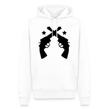 Gekreuzte Revolver - Männer Premium Bio Hoodie - Weiß - Vorne - Nico (187cm)