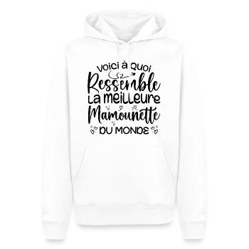 Cadeau Meilleure Mamounette - Cadeau Mamounette - Sweat à capuche Premium bio Homme - blanc - Devant - Nico (187cm)