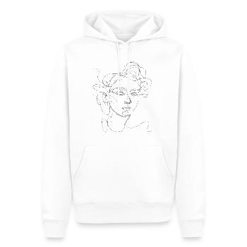Minimalist Double Face Line Art Design - Men’s Premium Organic Hoodie - white - Front - Nico (187cm)