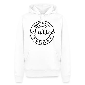 Erste Klasse - Schulkind 2025 - Name eintragen - Männer Premium Bio Hoodie - Weiß - Vorne - Nico (187cm)