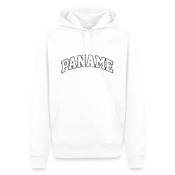 Logo Paname : Design collégial au style parisien - Sweat à capuche Premium bio Homme - blanc - Devant - Nico (187cm)