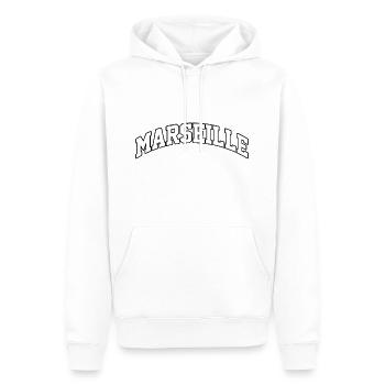 Marseille-Logo: Mediterranes College-Design - Männer Premium Bio Hoodie - Weiß - Vorne - Nico (187cm)