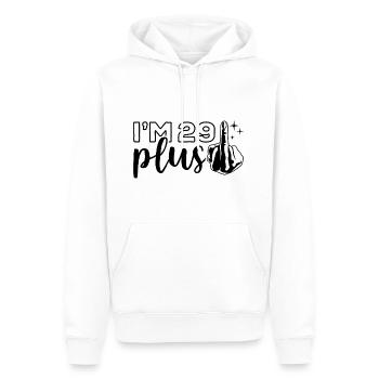 Ich bin 29 plus 1, Mittelfinger 30. Geburtstag - Männer Premium Bio Hoodie - Weiß - Vorne - Nico (187cm)