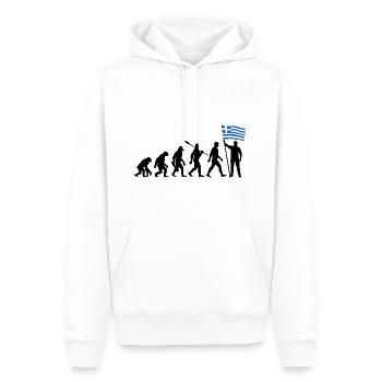Griechenland - Evolution - Flagge - Nation - Männer Premium Bio Hoodie - Weiß - Vorne - Nico (187cm)
