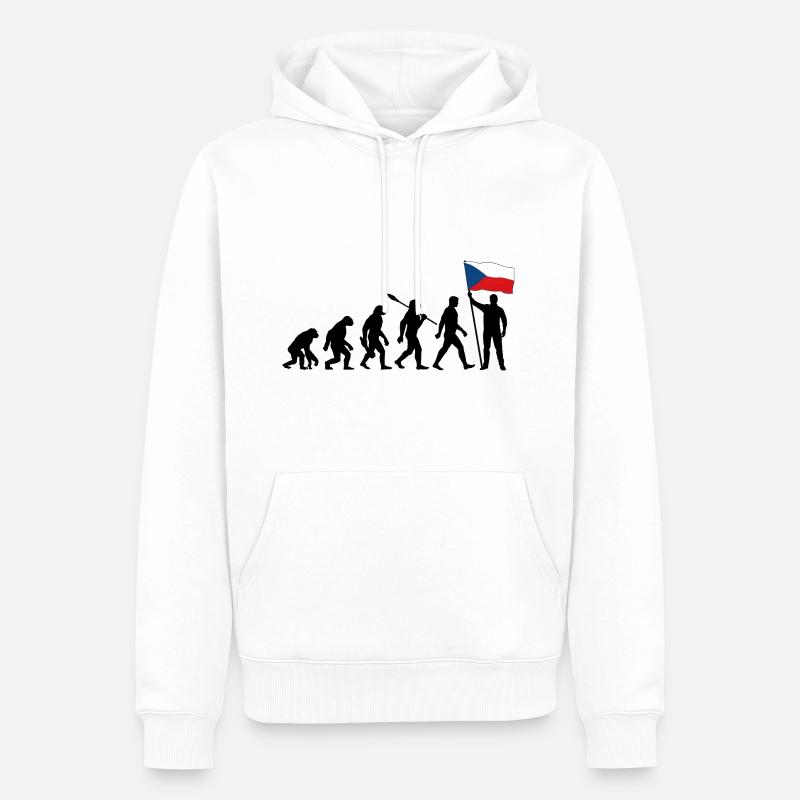Tschechien - Evolution - Flagge - Nation - Männer Premium Bio Hoodie - Weiß