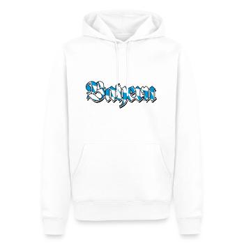 Bayern meine Heimat - Servus - Gruß aus Bayern - Männer Premium Bio Hoodie - Weiß - Vorne - Nico (187cm)