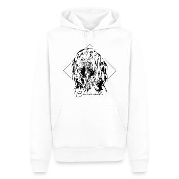 BRIARD Hund Hunde Hundeportrait Rassehund Wilsigns - Männer Premium Bio Hoodie - Weiß - Vorne - Nico (187cm)