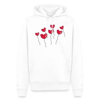 Ballons en forme de cœur - Sweat à capuche Premium bio Homme - blanc - Devant - Nico (187cm)