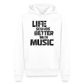 Life Sounds Better With Music - Men’s Premium Organic Hoodie - white - Front - Nico (187cm)