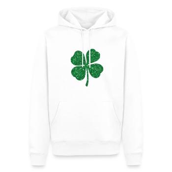 Festivités de motivation Glittery Shamrocks - Sweat à capuche Premium bio Homme - blanc - Devant - Nico (187cm)