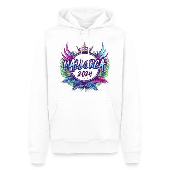 Mallorca 2024 Bunt - Männer Premium Bio Hoodie - Weiß - Vorne - Nico (187cm)