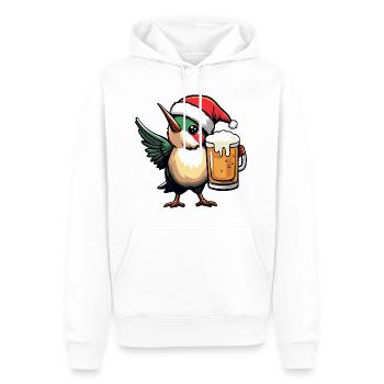 Bière de Noël Hummingbird Bird - Sweat à capuche Premium bio Homme - blanc - Devant - Nico (187cm)