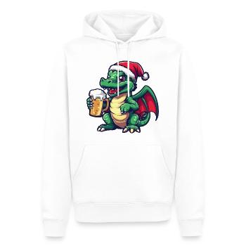 Drache Weihnachten Bier - Männer Premium Bio Hoodie - Weiß - Vorne - Nico (187cm)